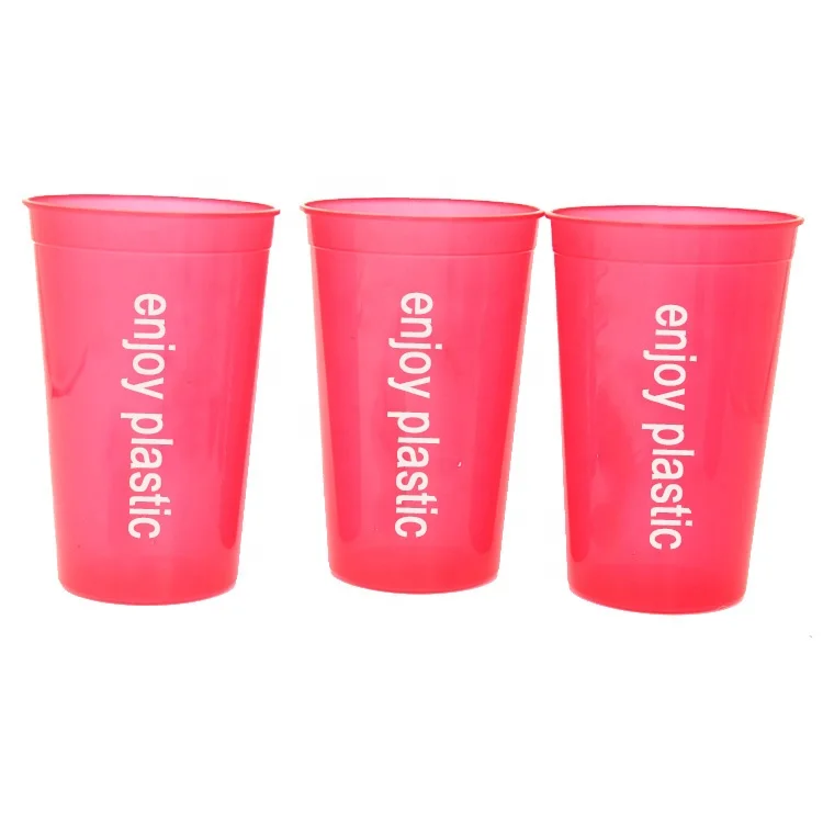 Custom Logo Plastic Drinking Cups Party Stadium Cups with Lid