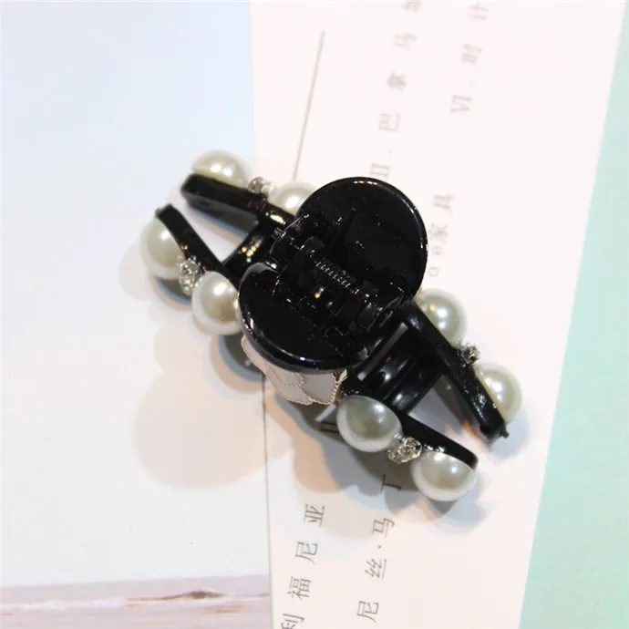 Hot Sell Women Camellia Flower Acrylic Rhinestone Pearl Plain Hair Claws