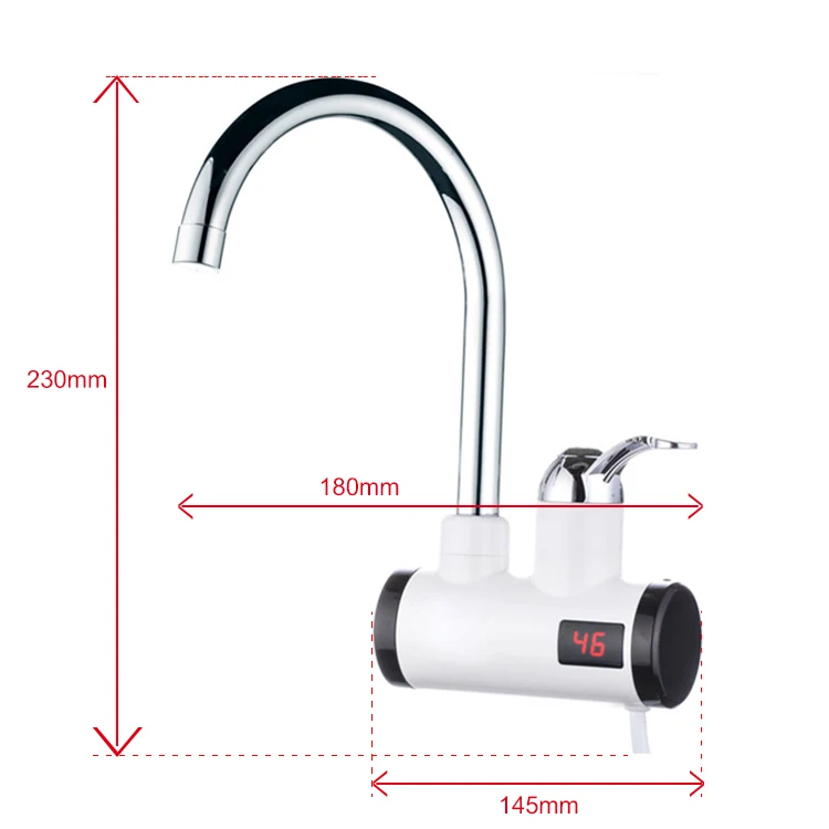 New Wall Mounted Instant Electric Water Tap Tankless Water Heater Faucet