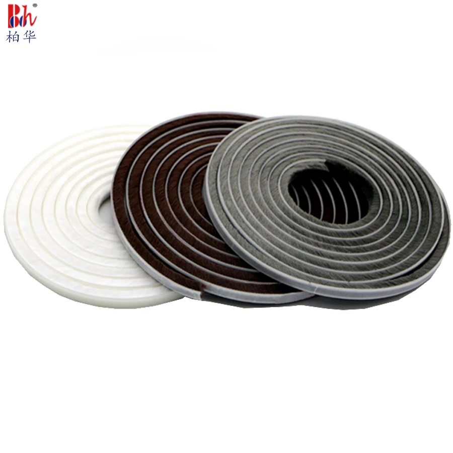 Wholesale Self Adhesive Sealing Brush Strip Seal Tape Draft Excluder Weatherstripping Weather Stripping for Door Window Frame