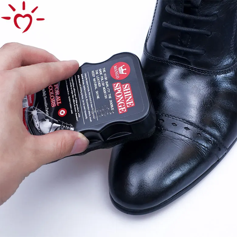 Plastic box quick instant clean liquid wax hotel leather shoe cleaner shine polisher sponge