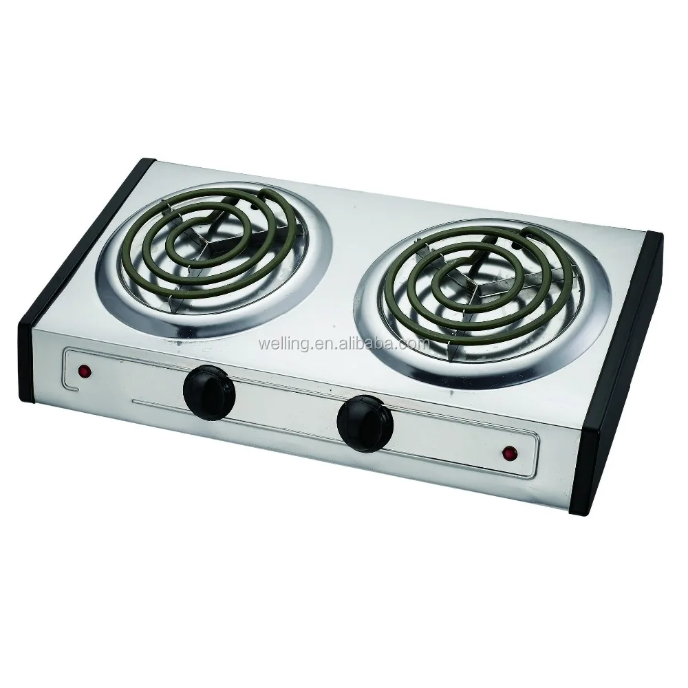 Hot Plate Cooking Plate Electric Double Burner Coil Spiral Tubes Hotplate Electric Stove