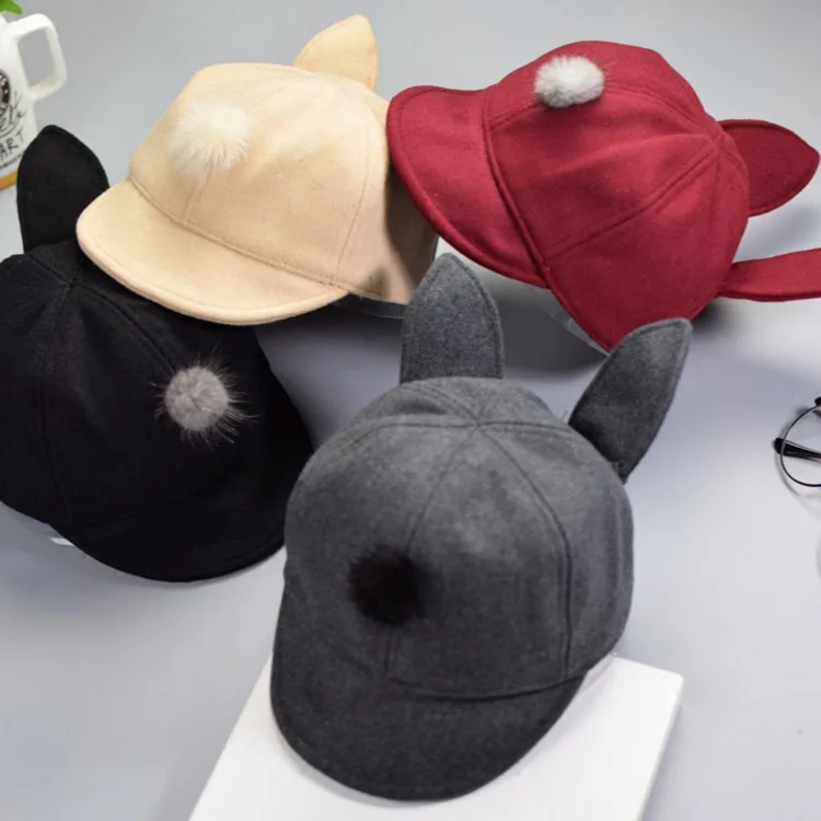  2020 мягкая теплая Милая удобная модная Зимняя шерстяная корейская детская шапка кролика для девочек