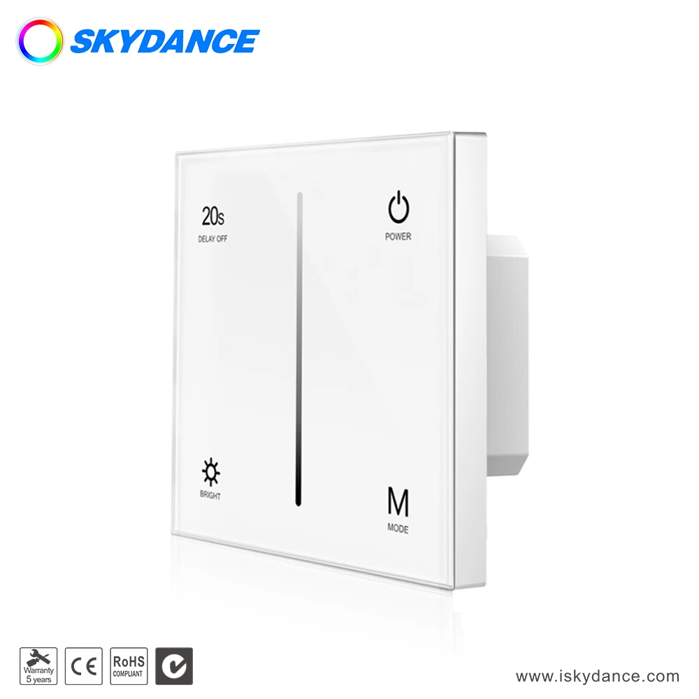 SKYDANCE  T1-1 RF 2.4G wireless smart home led controller switch glass touch panel dimmer light switch