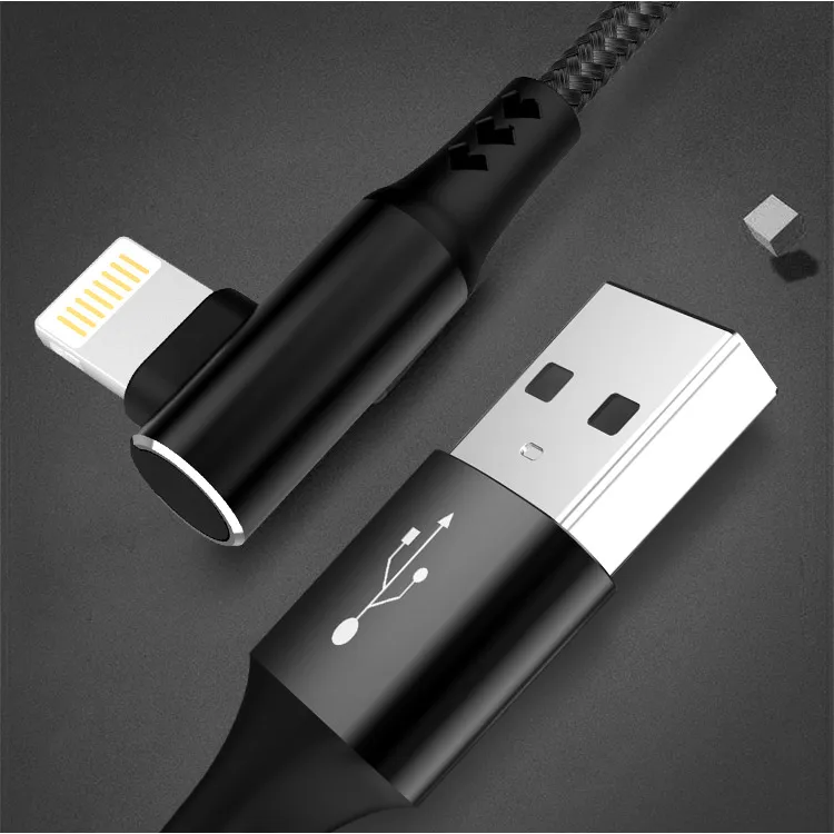 Высокое качество Прочный 90 градусов usb кабель для передачи данных для iphone кабель