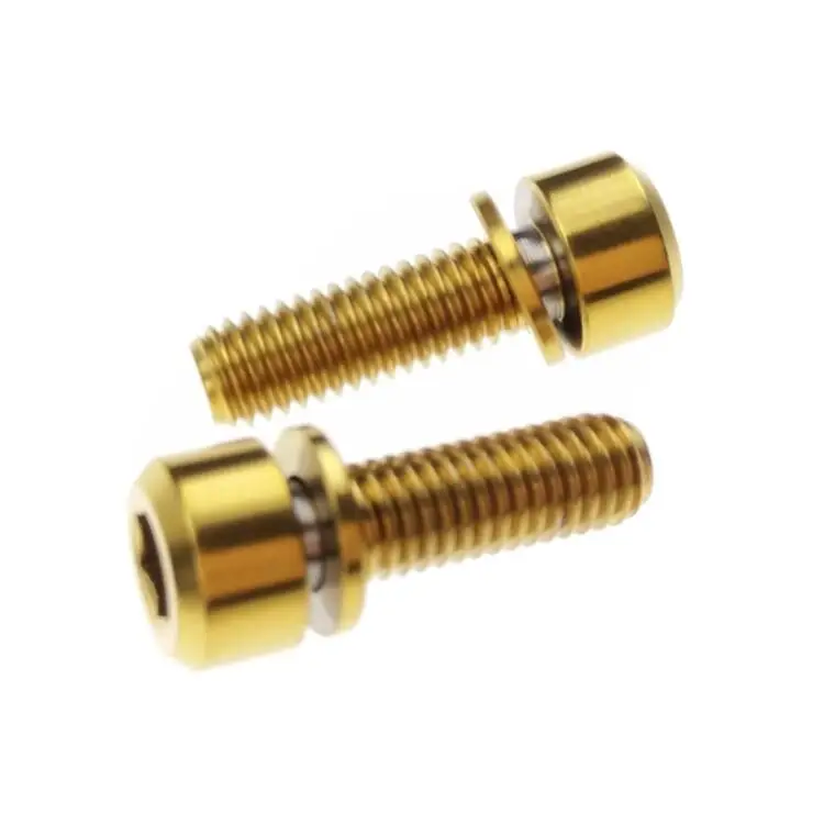 
Hex Socket Taper Cap Head Titanium SEMS Screws for Automobile M5 Assemble A Flat Washer 