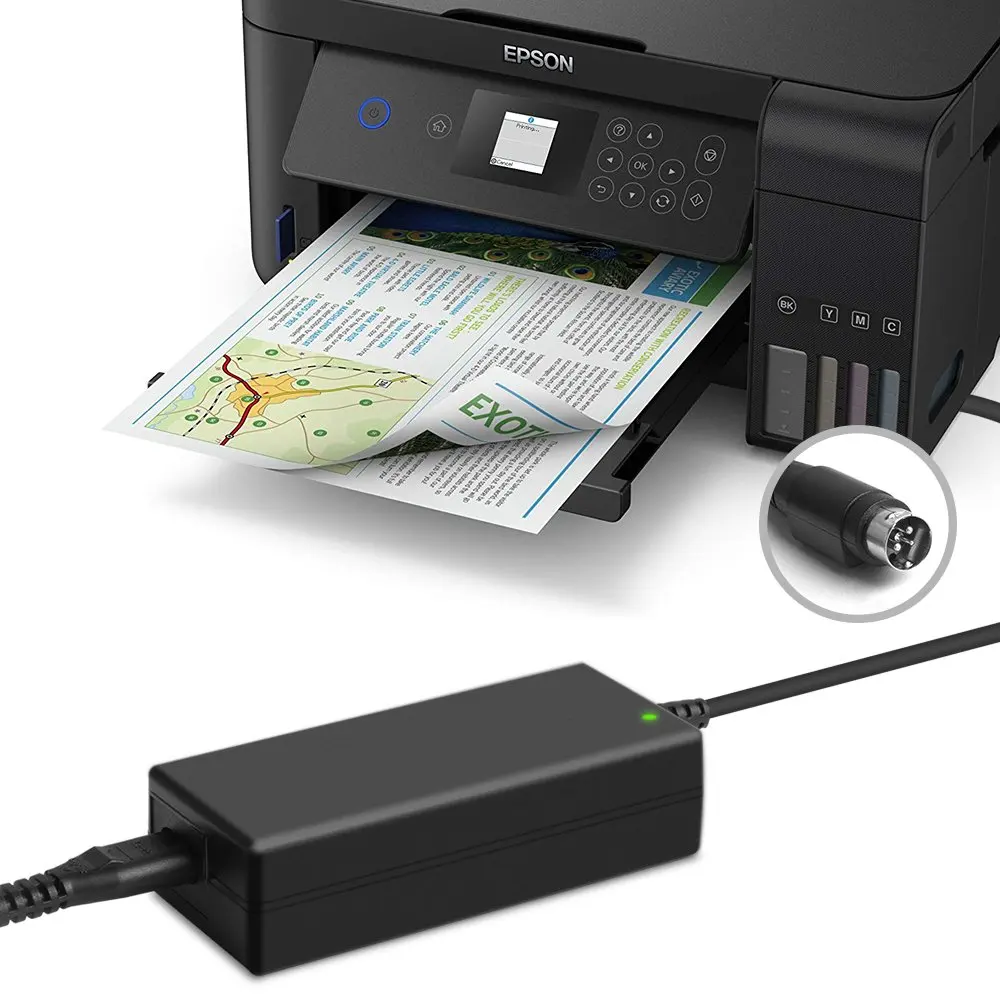 24V 2.5A 3-Pin DIN AC/DC Printer Adapter for Epson brother Canon Inkjet Receipt Printer