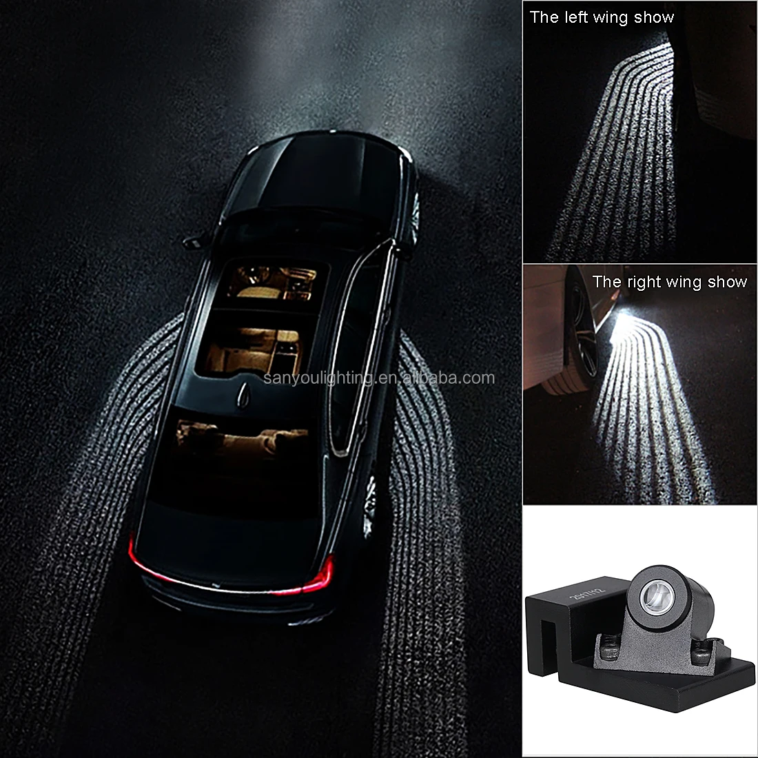 SANYOU Newest arrival popular IP67 Led welcome door lights with angle wings for auto parts
