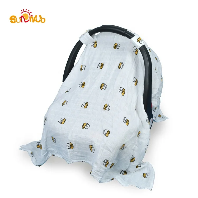 2019 Multifunctional Muslin Carseat Canopy for Infant Car Seats - Universal Fit Carseat Cover