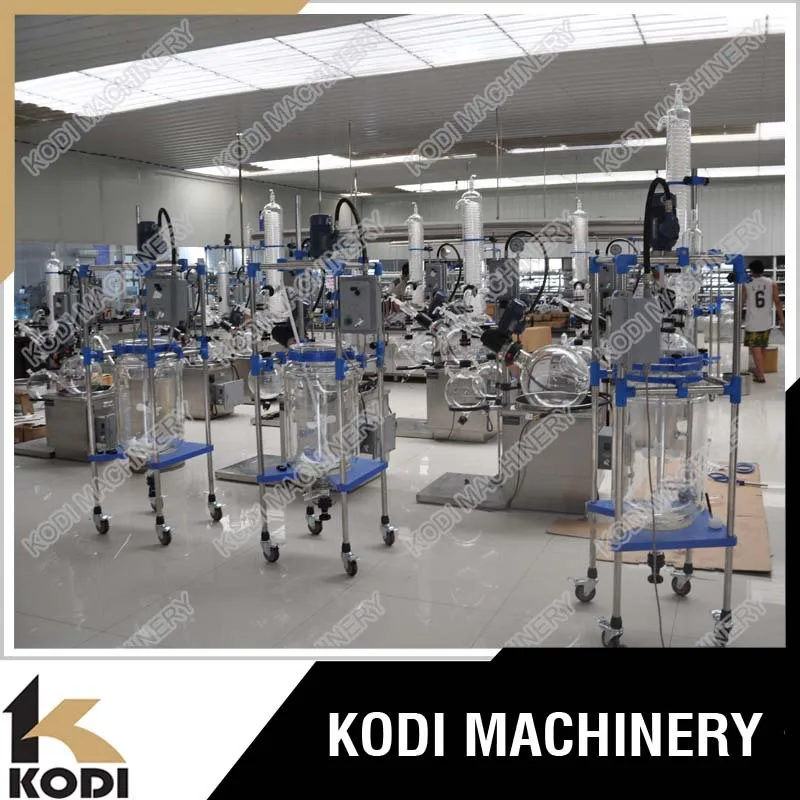 PGR Model Double Layer Borosilicate 3.3 glass reactor Jacketed Glass Lined Reactor