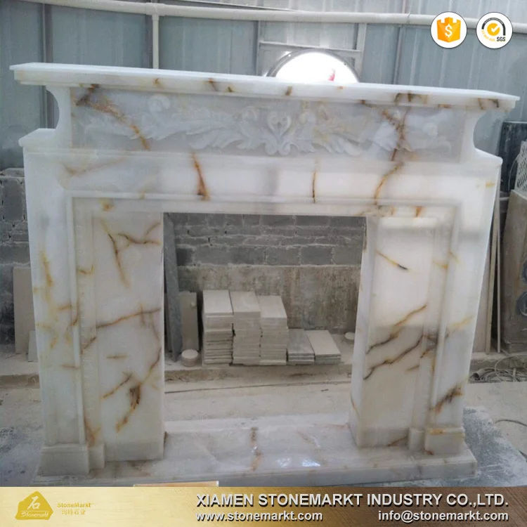 StoneMarkt China white marble fireplace S-001