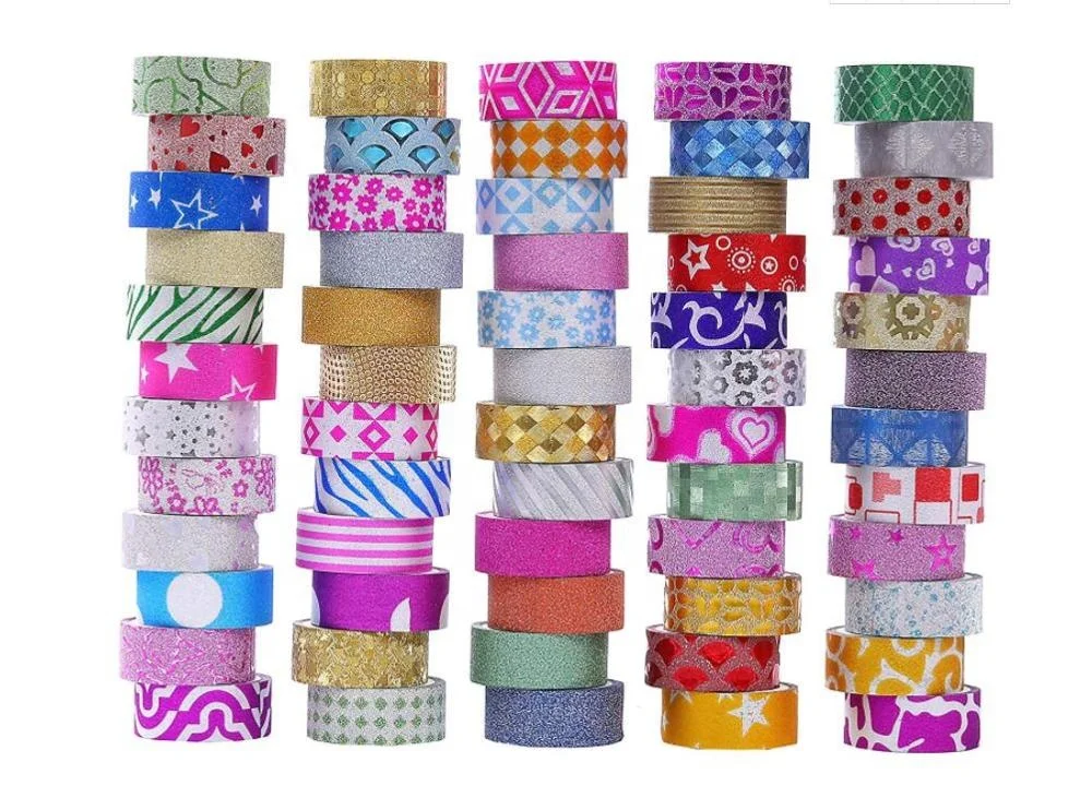 new products Decorative custom glitter washi tape wholesale