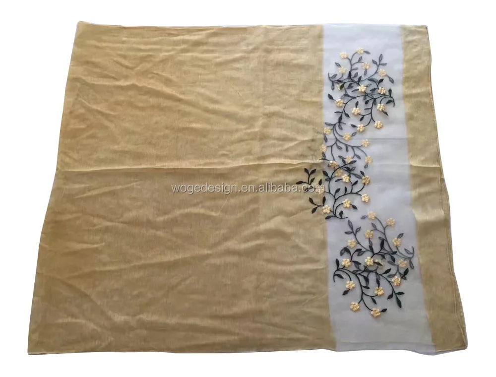 New designer summer Chinese design gauze fabric shawls wrap echarpe mascadas women headwear embroidery florals cotton silk scarf