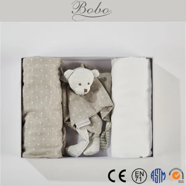 colorful custom stuffed toy newborn baby blanket gift sets