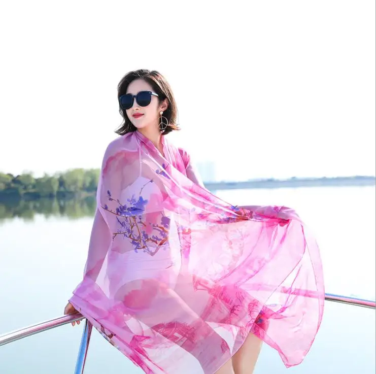 chiffon crepe print beach scarf shawl printing malaysia chiffon bubble printed beach shawl for women