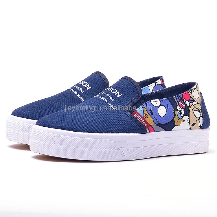 China latest designs name brand cheap ladies canvas shoes in hebei factory