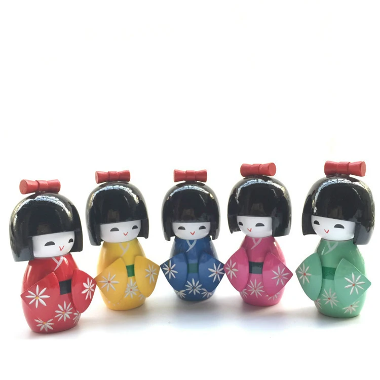 FQ Brand High Quality Colors Kids Kimono Inexpensive and Fine Toy Girl Japanese Wholesale Wooden Mini Japanese Dolls