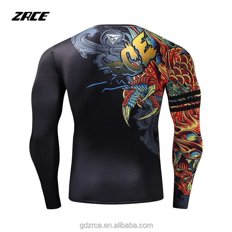 
ZRCE Brand T Shirt Men 3d Printed Chinese Style Dragon Compression Shirts Fashion Casual Party Clothing Men Plus Fitness T-shirt 