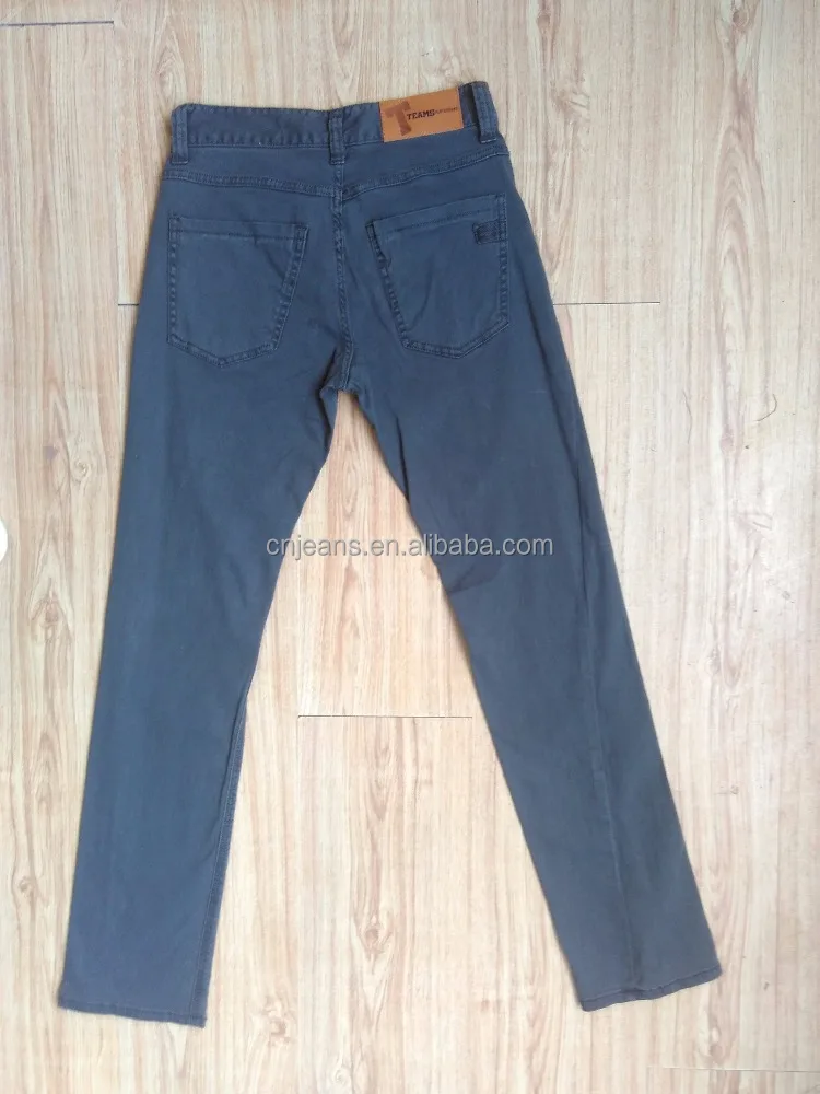 GZY stock lots 97% cotton 3% elastane fabric colored breathable pants for men