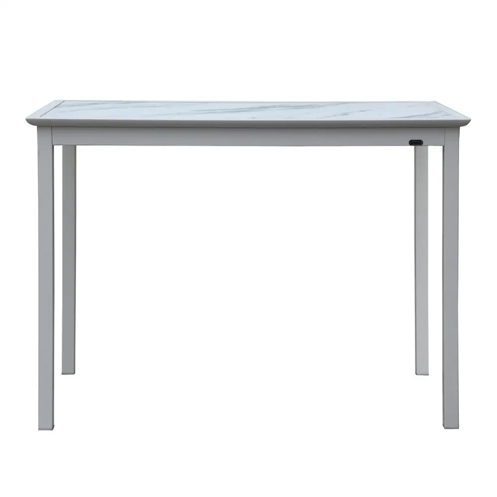 Modern Aluminum Frame Tempered Glass Top Patio Outdoor Indoor Bar Table