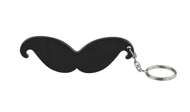 Promotion metal mustache bottle opener keychain