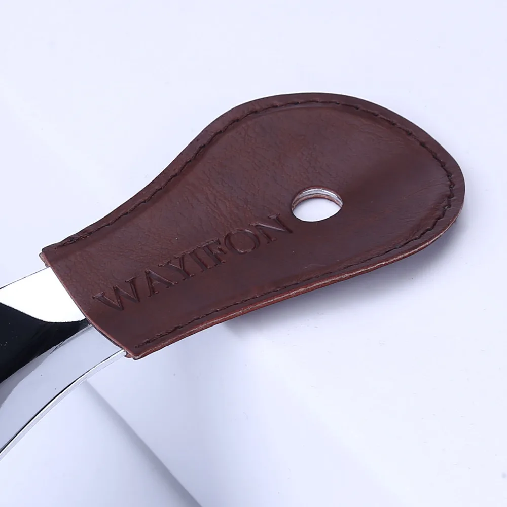 
Durable and Portable Leather Cover Stainless Steel Shoe horn with Bunch pocket 