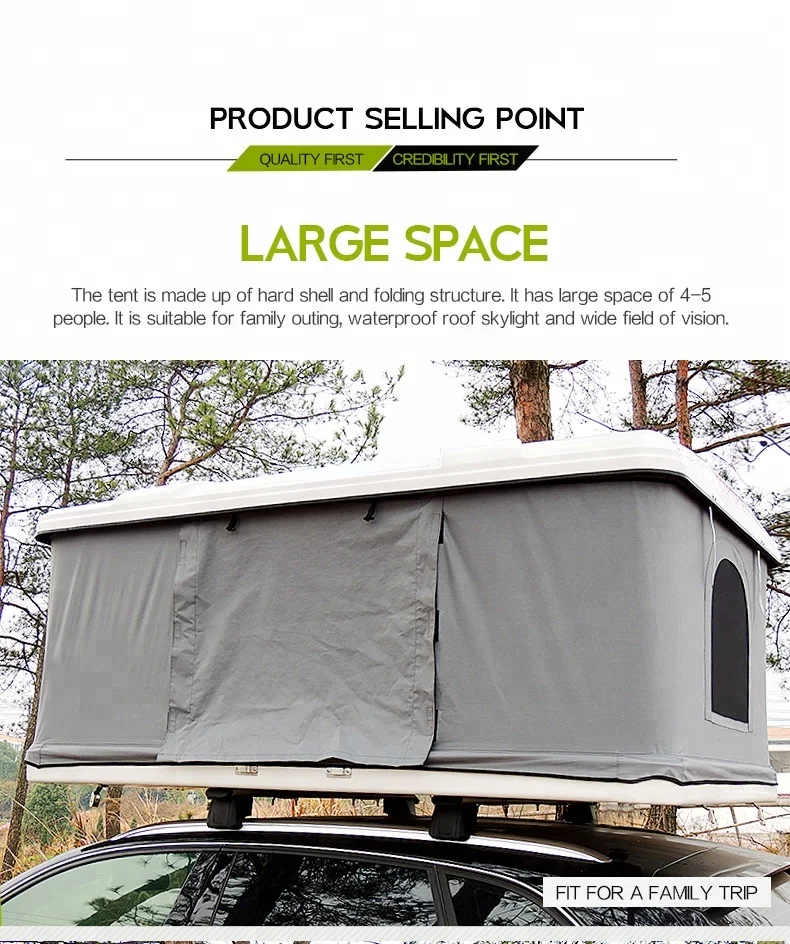 wholesale 3 person camping hard shell car roof top tent