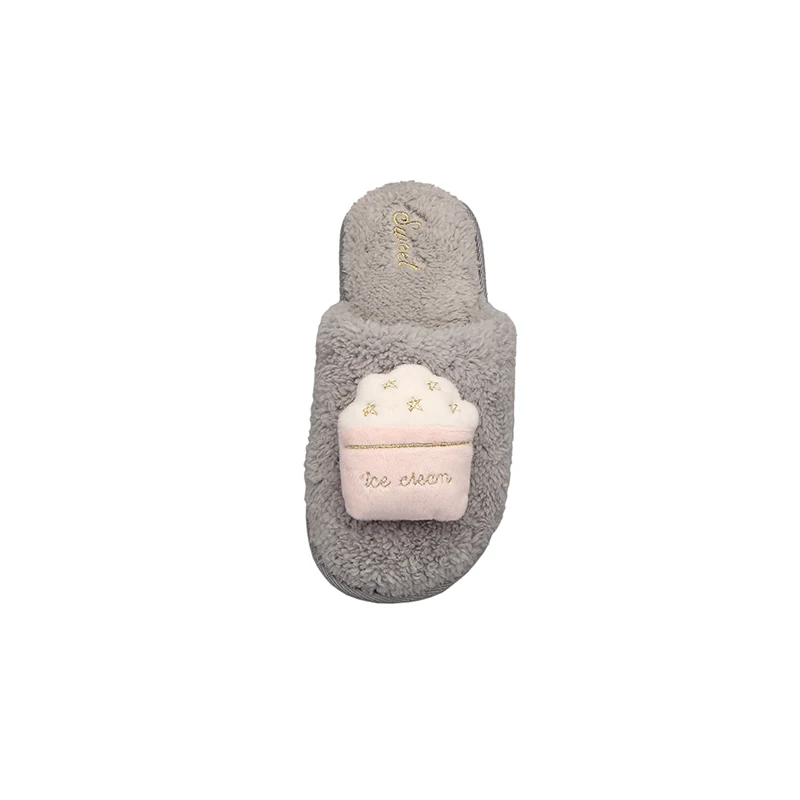 
Flat TPR sole home slippers womens closed toe winter indoor shoes 