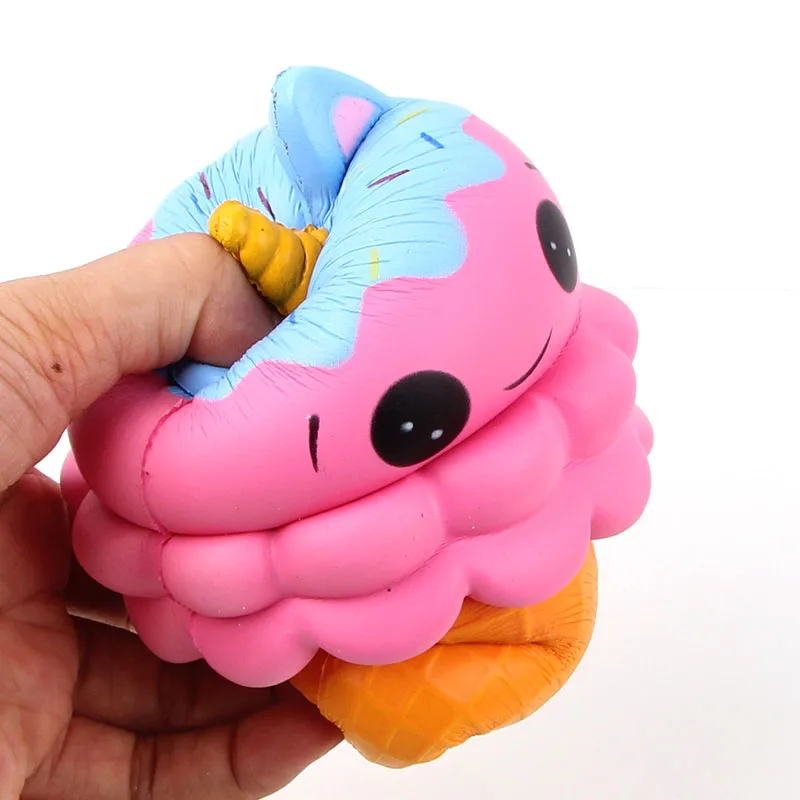 New Jumbo Squishies Slow Rising Unicorn Ice Cream Cone Kawaii Cake Scented of Stress Reliever Ball Toys Promotional Gift