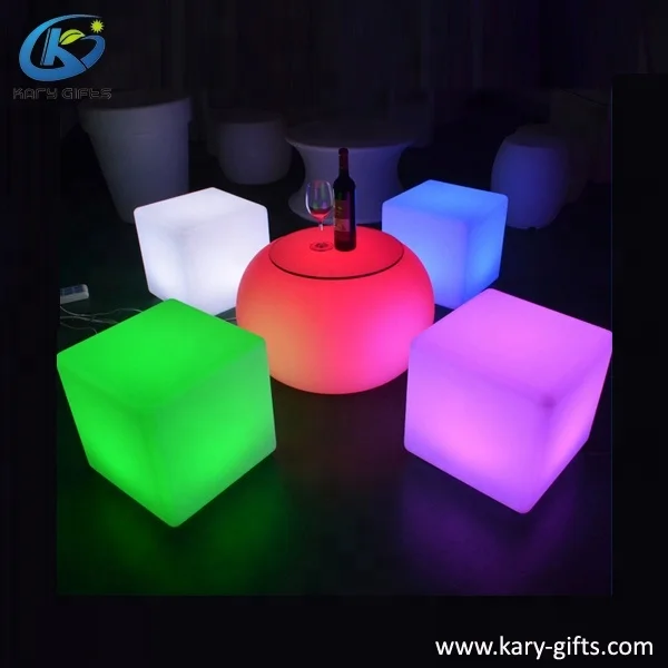 Rechargeable Luminous Multi sizes Light LED Cube Chair