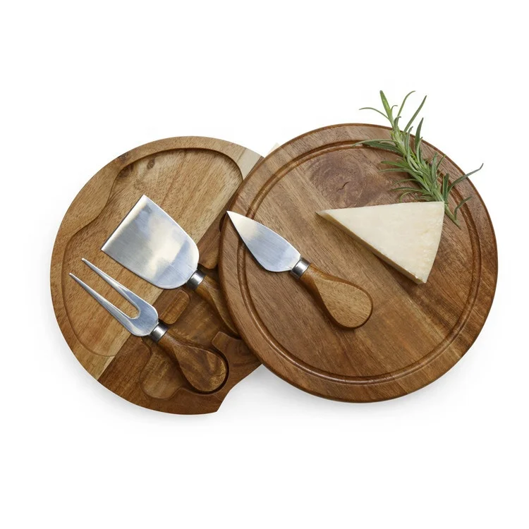 Acacia Wood Cheese Board Acacia wood cutlery knife cheese board