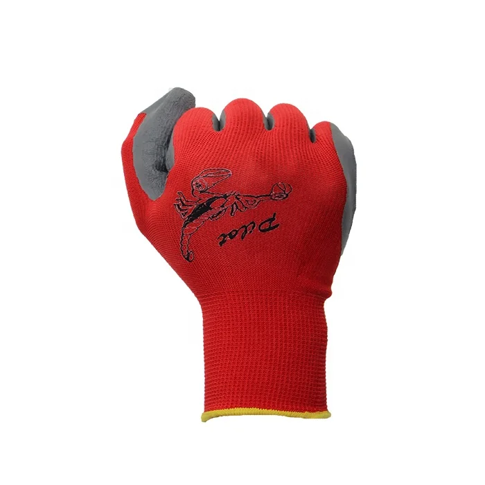 EN 388  standard13 Gauge Polyester Knitted Crinkle Latex Dipped Gloves Coated Work Gloves