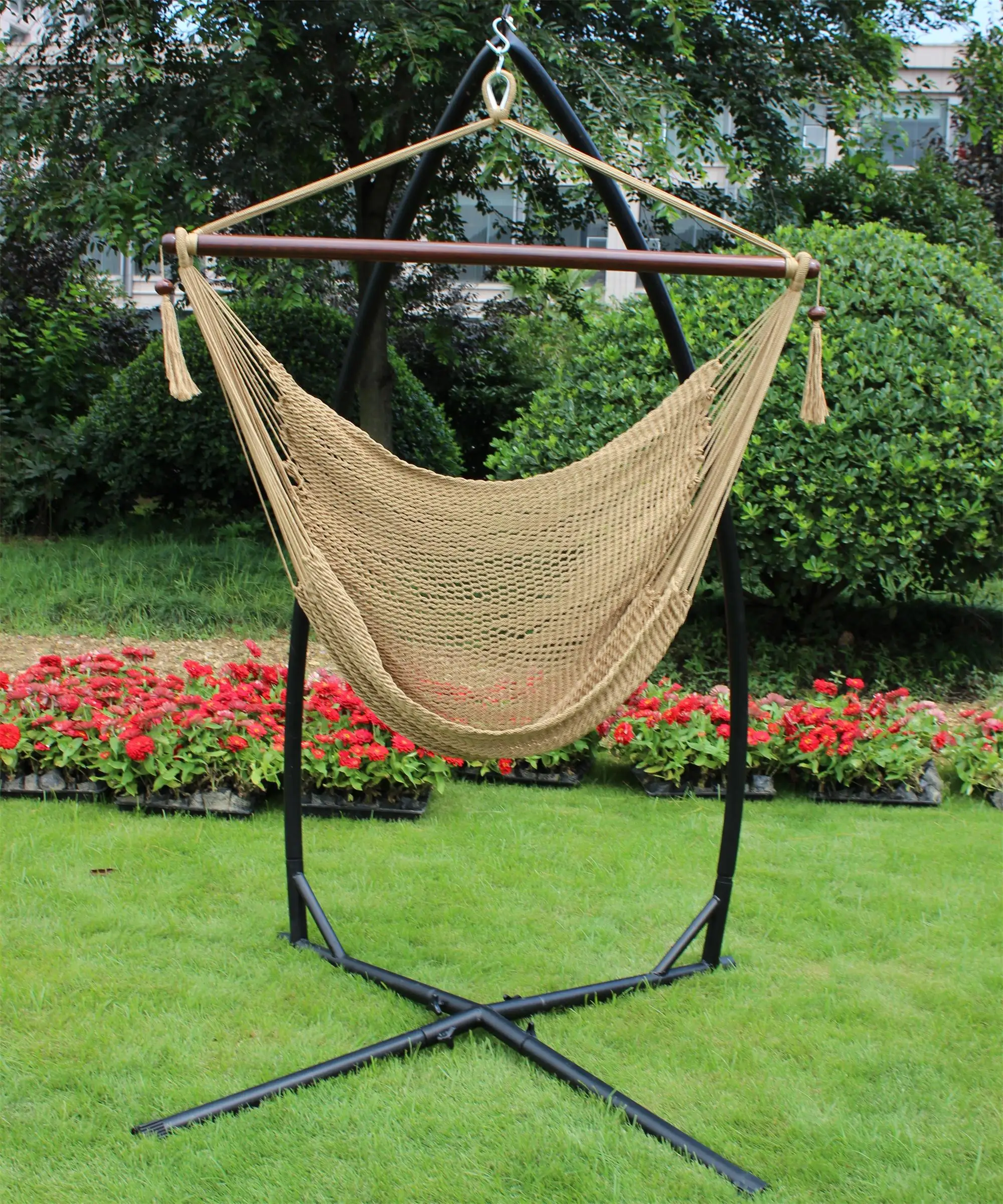 Hammock Swing Basket Chair Outdoor X Shape Hanging Chair Stand