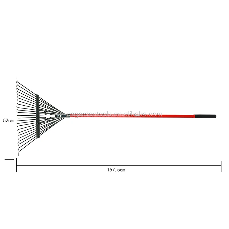 
24T 45# steel garden tools leaf hand harrow rake lawn sweeper 