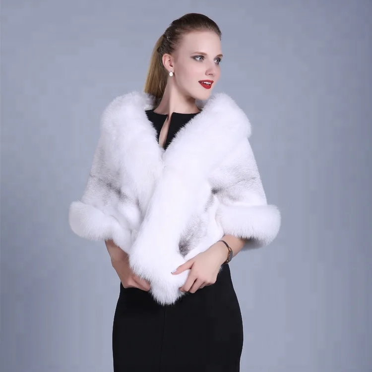 OEM дизайн зимние ветрозащитные норковая шуба накидка с лисьим мехом обрезки
