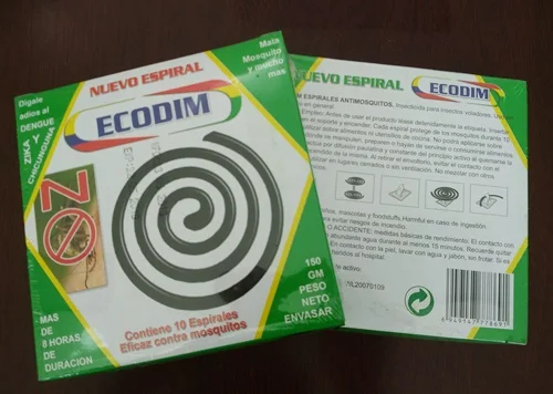 Москитная спираль марки ECODIM для рынка Южной Америки Boliva