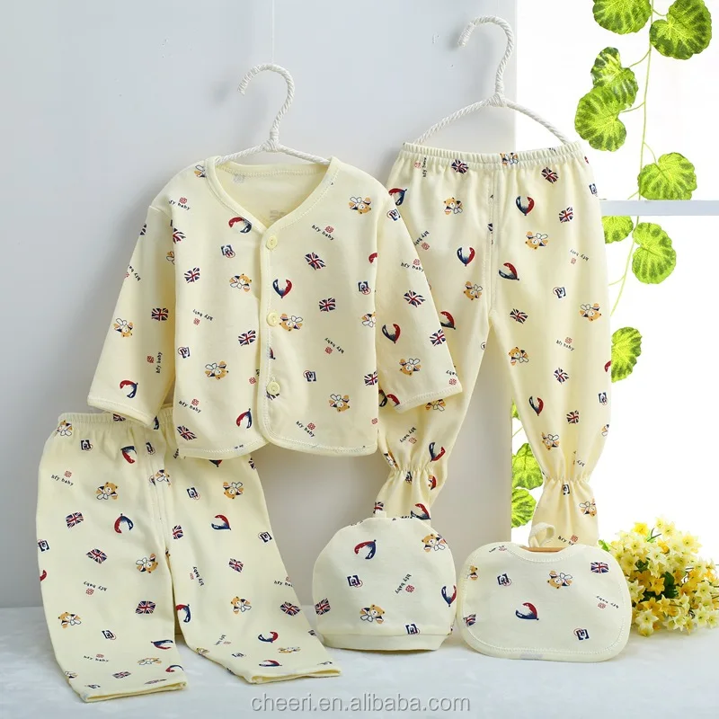 
2017 wholesale new fashion hot sale online shopping 5pcs in 1 set soft newborn baby clothing gift set 