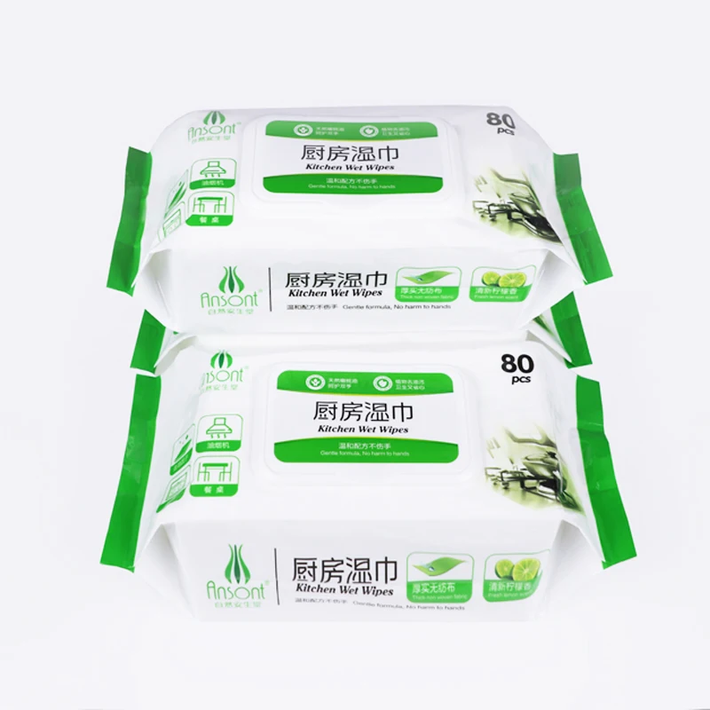 Non-woven style thick and soft fragrance customized kitchen wet wipes