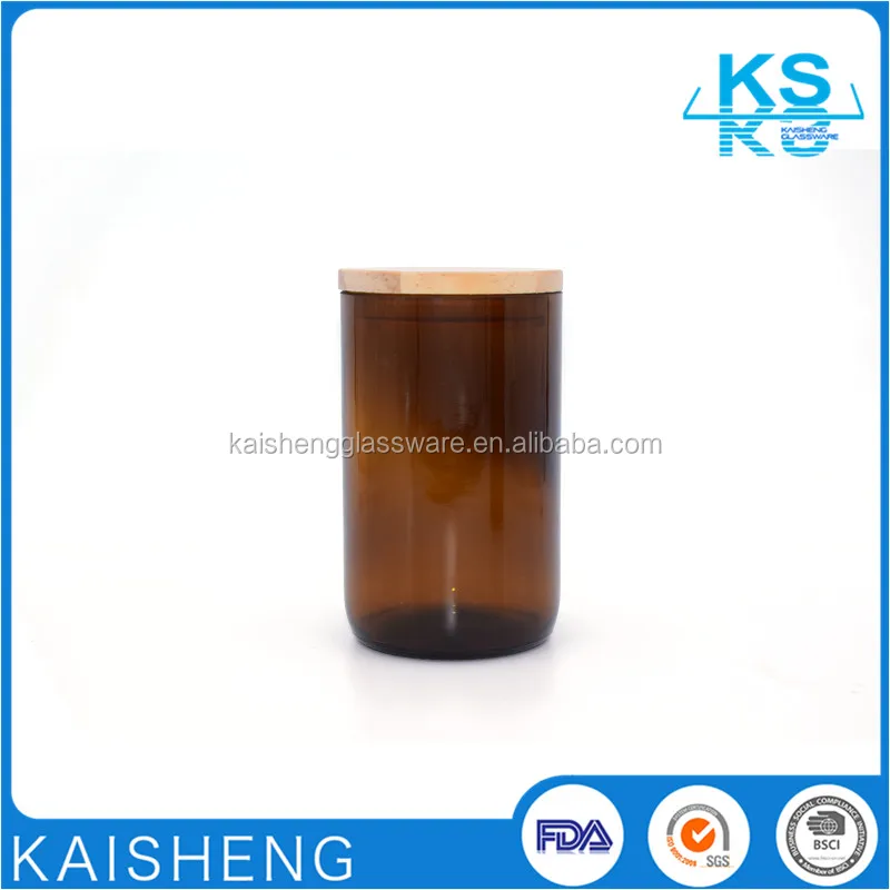 
Wholesale recycled wine glass geo cut amber jars for candles 