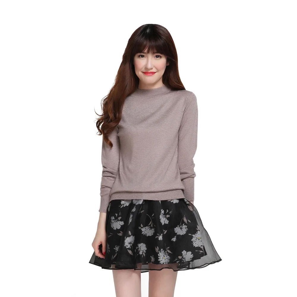 2016 New Autumn font b Winter b font Women Sweaters and Pullovers Fashion Turleneck Solid Color