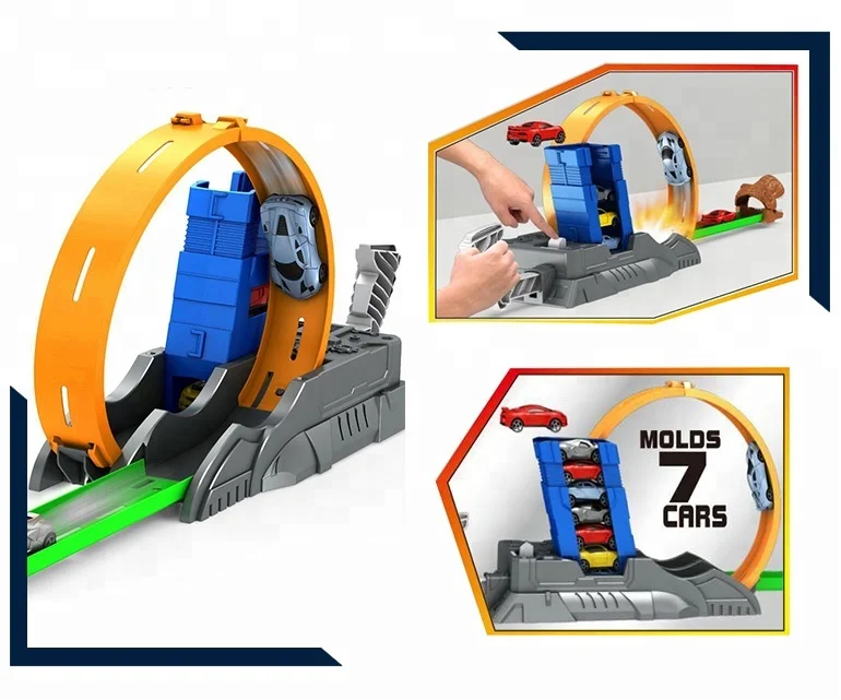  Высокоскоростные игрушки гоночный слот автомобильный трек с катапультой
