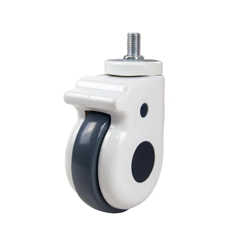 JQ Caster 5inch Steel Bracket Plastic Cover PU Wheel Swivel Medical Caster
