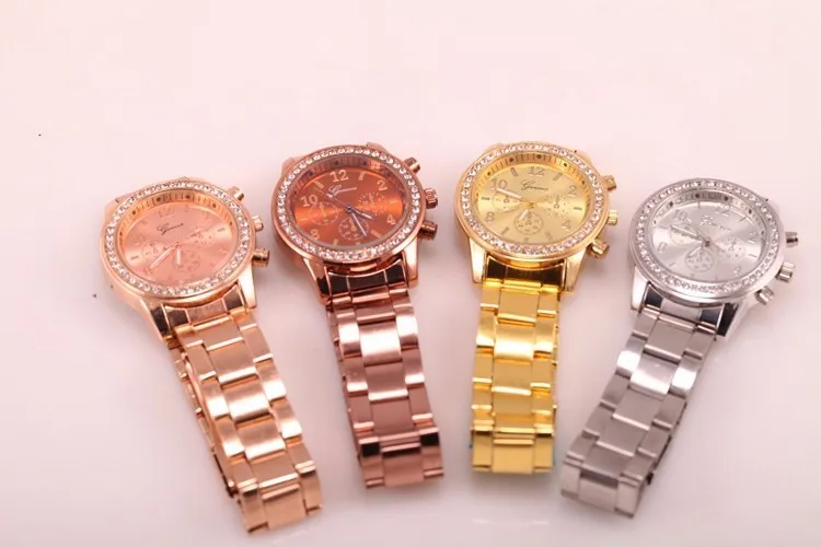 2017 Fashion Watch Geneva Unisex Quartz Watch Women Analog Wristwatches Bling Crystal Clocks Watch Relogio Reloj