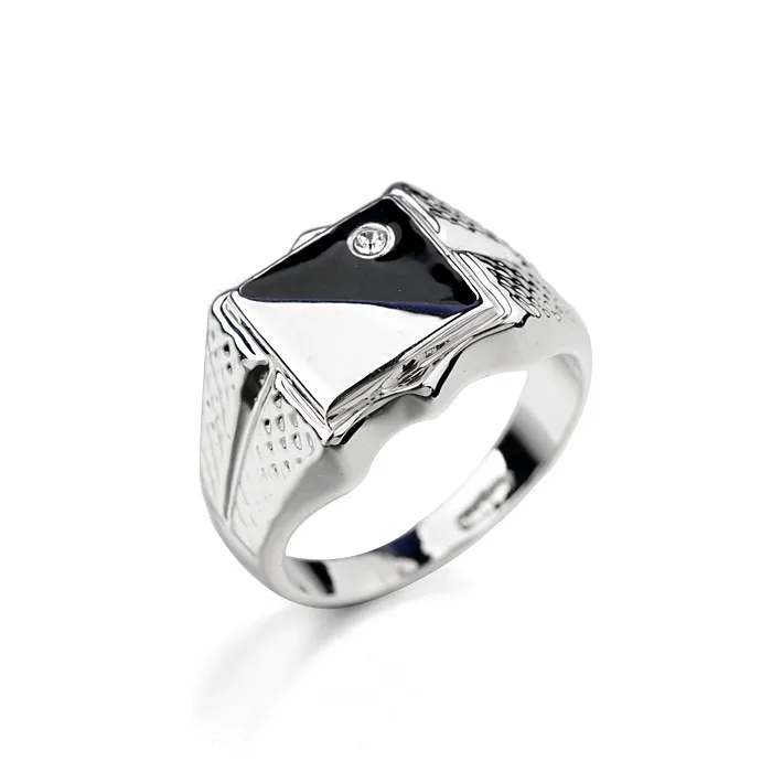 Real Italina Brand Austrian Crystal Platinum Plated Vintage Rings for men Fashion wedding New Sale