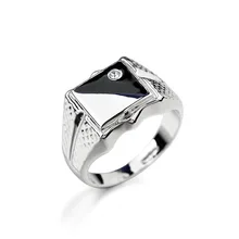Real Italina Brand Austrian Crystal Platinum Plated Vintage Rings for men Fashion wedding New Sale RG12062W