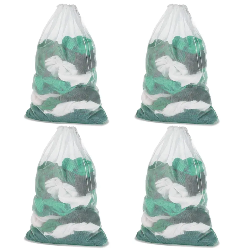 
Pink arge laundry bag drawstring closure heavy duty durable laundry bag travels,home storage,college dorms mesh laundry bags 