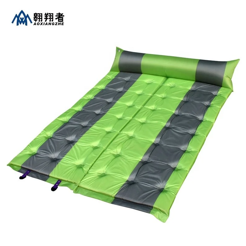 Portable 2 person automatic Outdoor self inflating camping mat with pillow