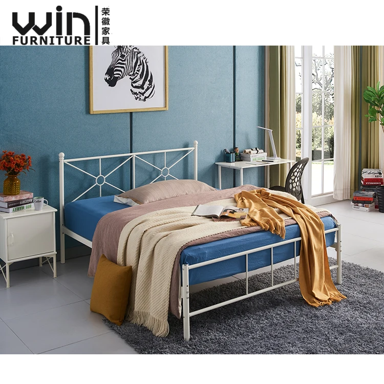 
General Use Apartment Metal Twin Bed Wrought Iron Platform Bed Made in Foshan 