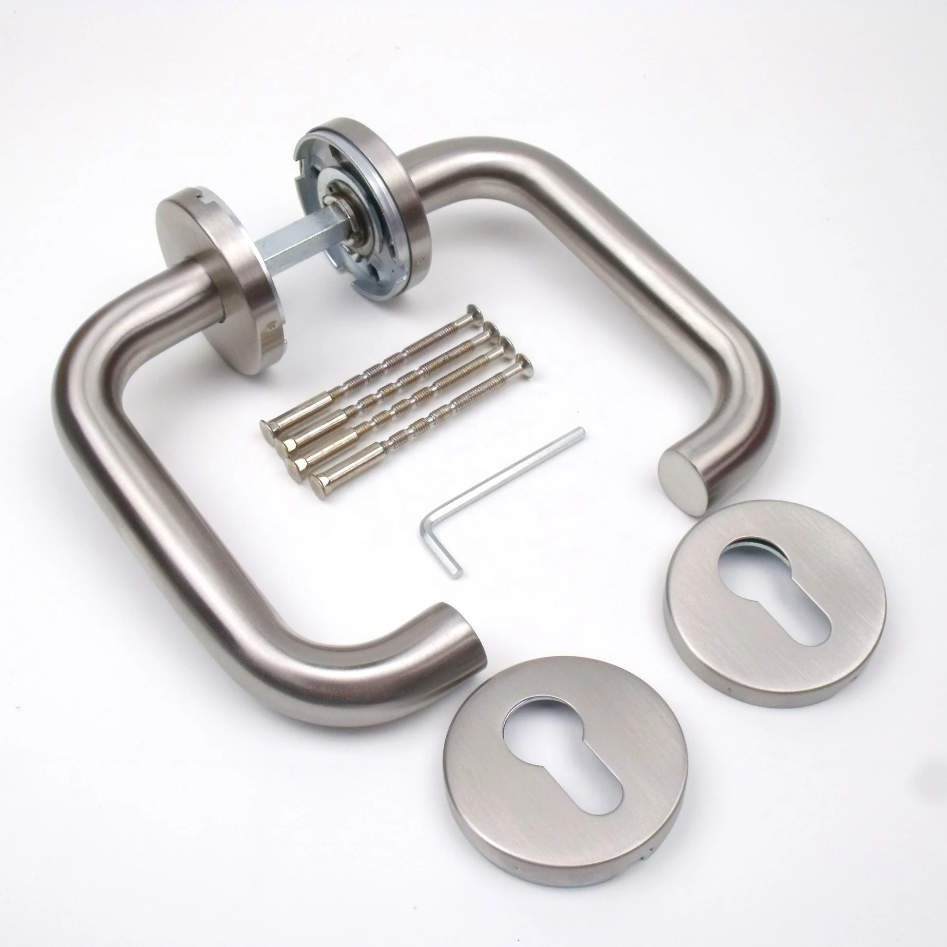 EN1906 Fire rated U shape Stainless Steel 304 Euro mortise lock Lever door Handle