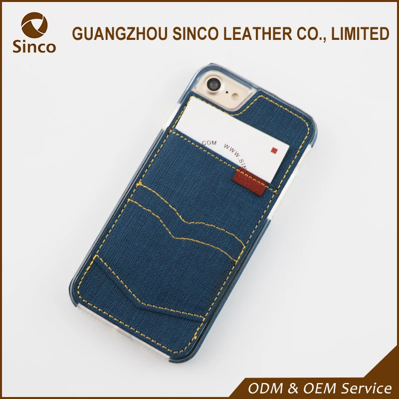 PU leather material denim texture card holder phone case mobile back cover online shopping